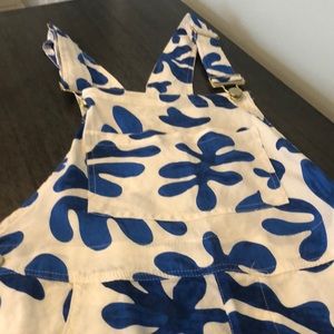 Off white, royal blue shirt overall